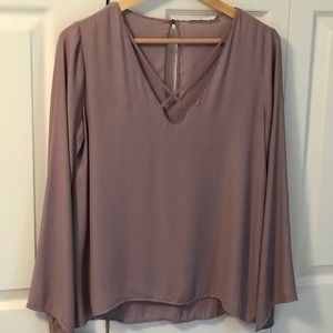 Lush Nordstrom cross detail, keyhole, bell sleeve